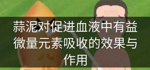 蒜泥对促进血液中有益微量元素吸收的效果与作用